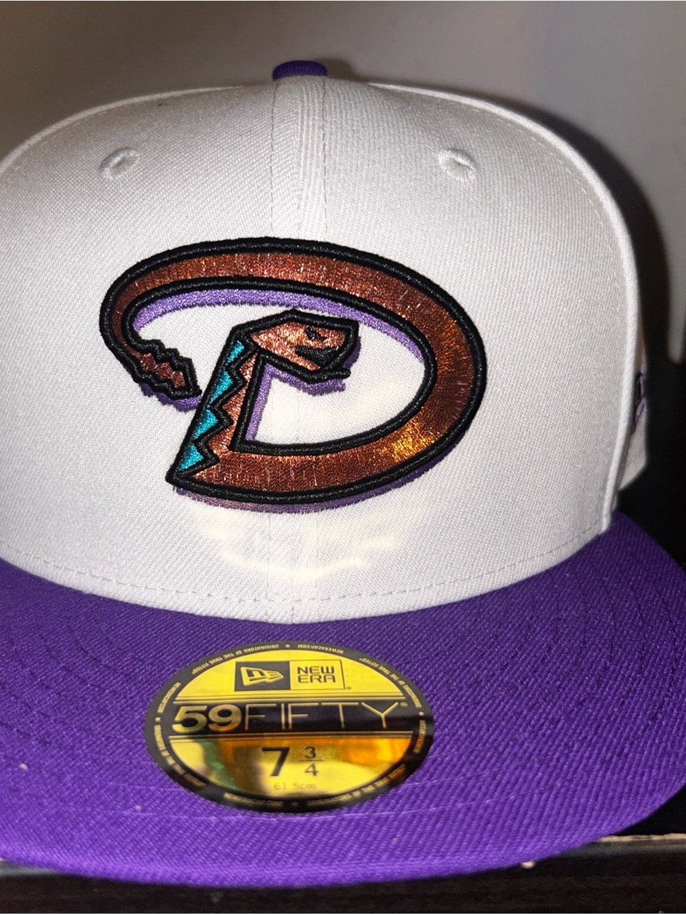New Era Diamondbacks White, Purple & Copper 59FIFTY Fitted Hat